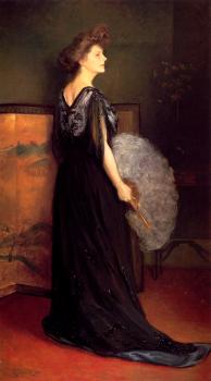 硃利葉斯 勒佈朗 斯圖爾特 Portrait Of Mrs Francis Stanton Blake